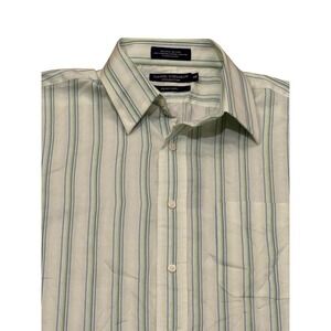 NWT Daniel Cremieux Collection Denis Shirt Mens 16 35 Green Blue Striped Cotton